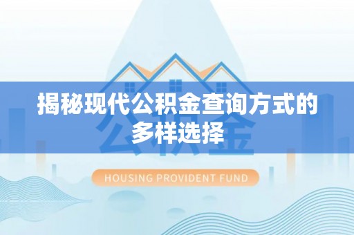 喜德揭秘现代公积金查询方式的多样选择